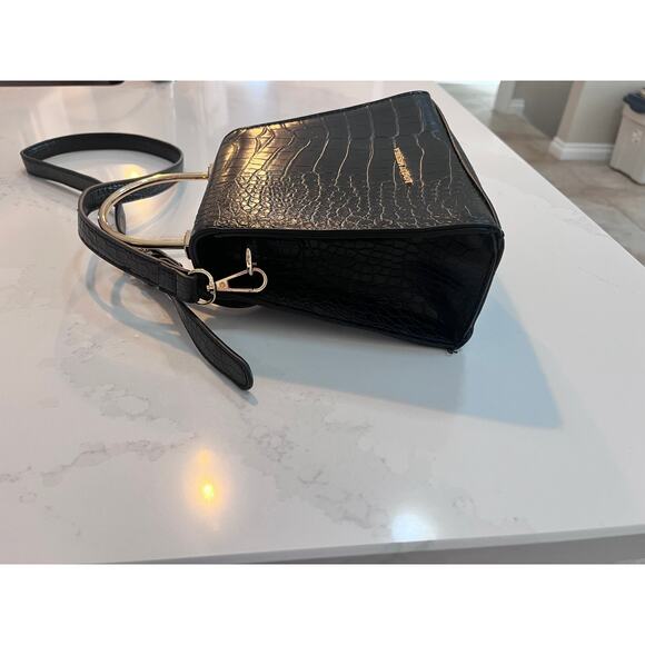 Badgley Mischka Croc-Embossed Vegan Leather Top Handle Bag - Picture 8 of 9